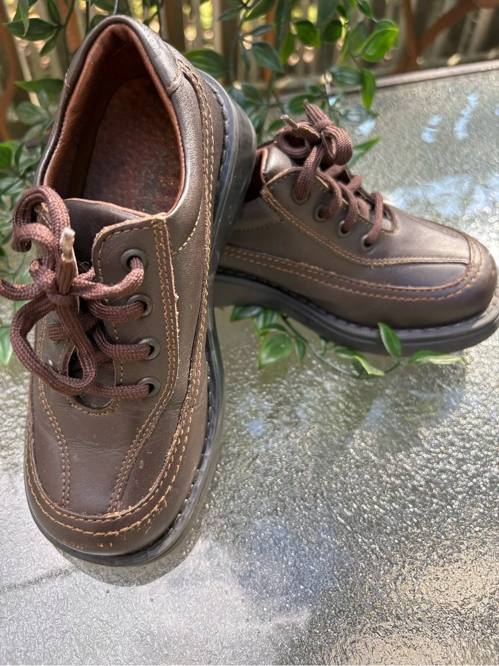 Toddler Brown Leather Casual Lace-Up Shoes